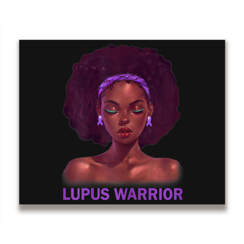 Womens Afro African American Black Woman Lupus Warrior Metal Print Horizontal | Artistshot