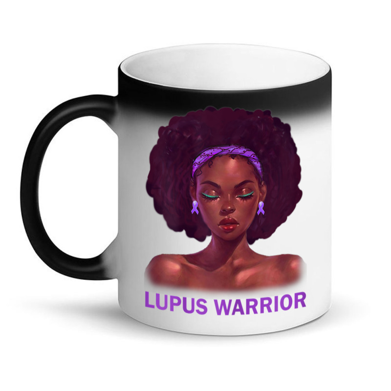 Womens Afro African American Black Woman Lupus Warrior Magic Mug | Artistshot