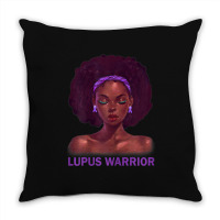 Womens Afro African American Black Woman Lupus Warrior Throw Pillow | Artistshot