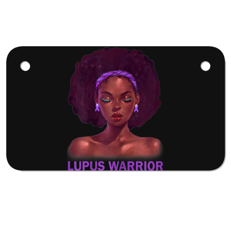 Womens Afro African American Black Woman Lupus Warrior Motorcycle License Plate | Artistshot