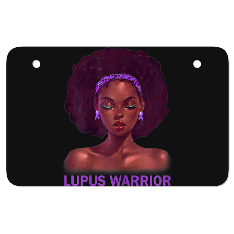 Womens Afro African American Black Woman Lupus Warrior Atv License Plate | Artistshot