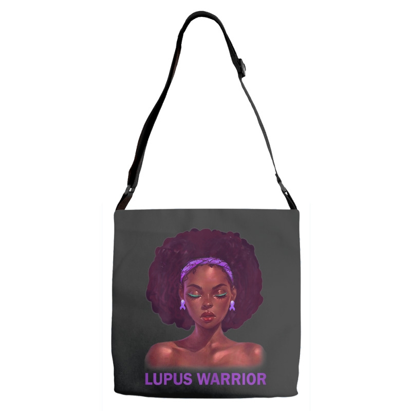 Womens Afro African American Black Woman Lupus Warrior Adjustable Strap Totes | Artistshot