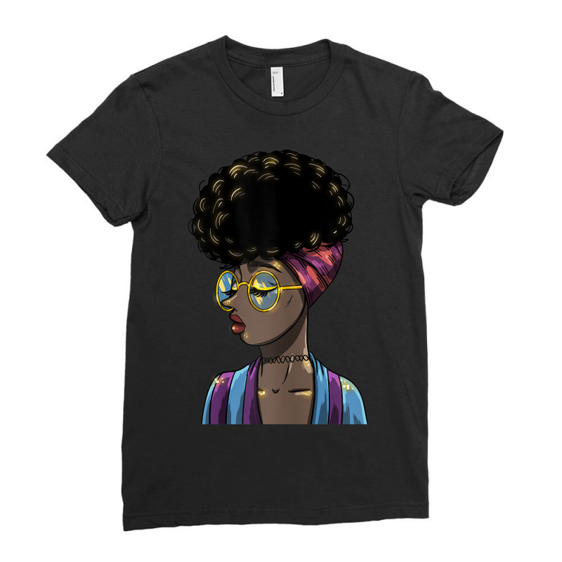 Womens Afro Melanin Headband Ehtnicity Heritage African Women Gift Ladies Fitted T-Shirt by LINDAUDSON | Artistshot