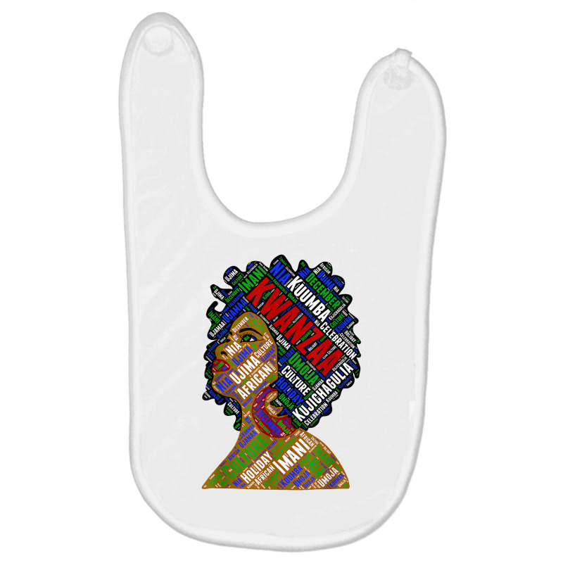 Artistic Kwanzaa Black Woman Afro 7 Principles Red & Green T Shirt Baby Bibs by j83tytler | Artistshot