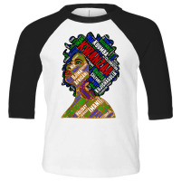 Artistic Kwanzaa Black Woman Afro 7 Principles Red & Green T Shirt Toddler 3/4 Sleeve Tee | Artistshot