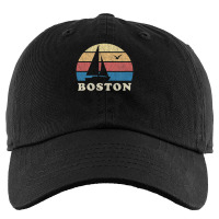 Boston Ma Vintage Sailboat 70s Throwback Sunset Kids Cap | Artistshot