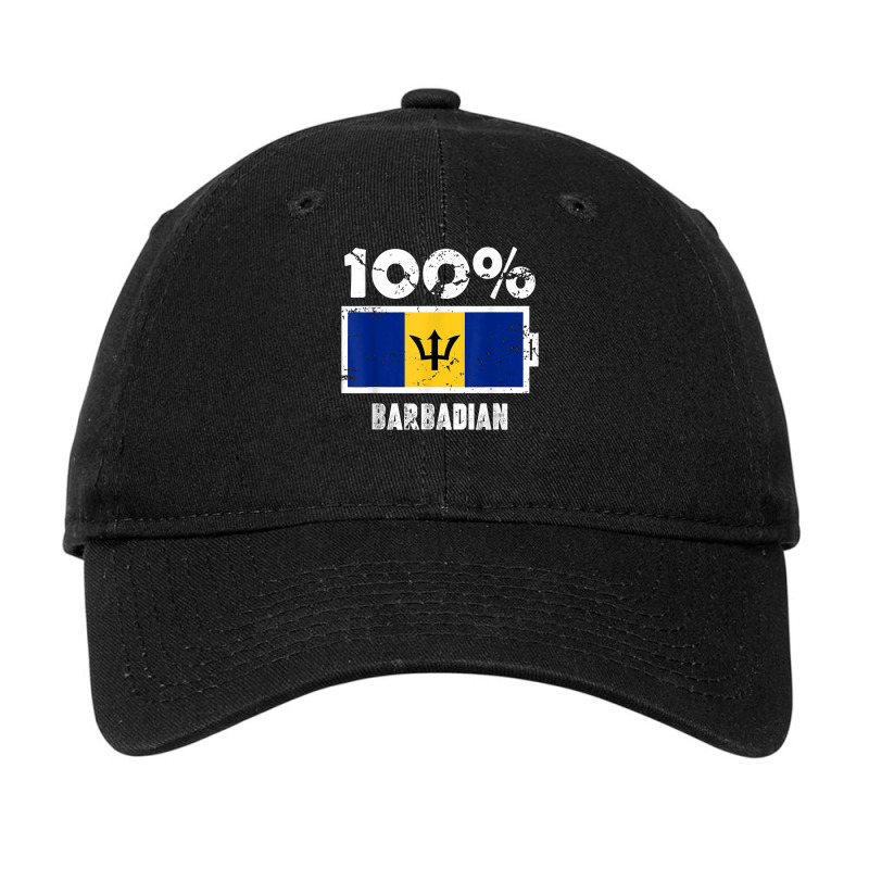 Barbados Flag Support  100 Barbadian Battery Power T Shirt Adjustable Cap by rennambka | Artistshot