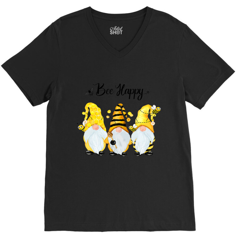 Bee Happy Bee Gnome Spring V-neck Tee | Artistshot