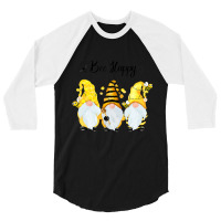 Bee Happy Bee Gnome Spring 3/4 Sleeve Shirt | Artistshot