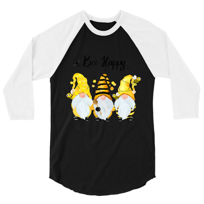 Bee Happy Bee Gnome Spring 3/4 Sleeve Shirt | Artistshot