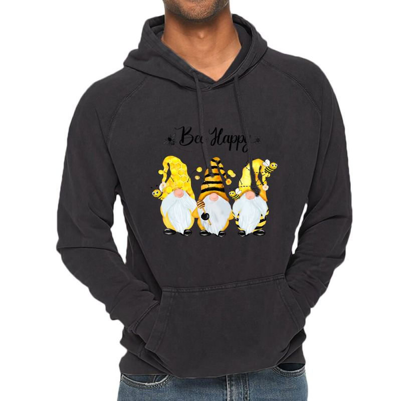 Bee Happy Bee Gnome Spring Vintage Hoodie | Artistshot