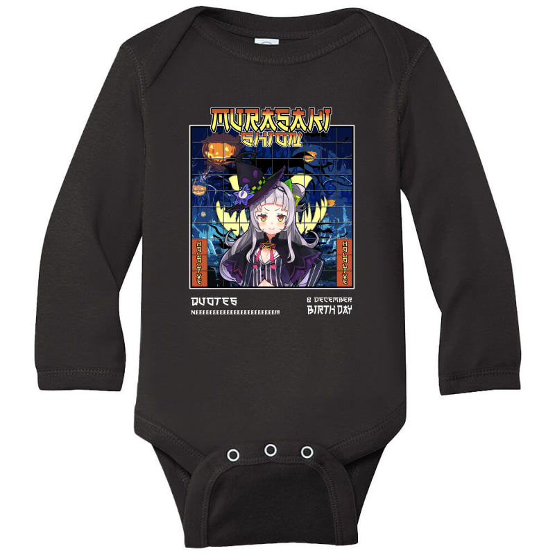 Hololive - Murasaki Shion Long Sleeve Baby Bodysuit | Artistshot