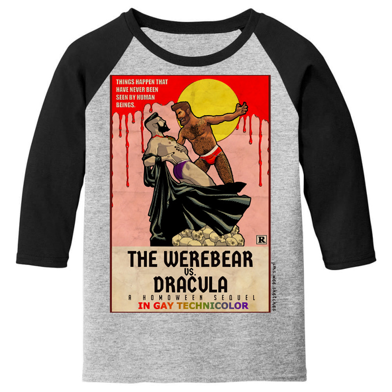 The Werebear Vs. Dracula Youth 3/4 Sleeve by laurynvanhoose | Artistshot