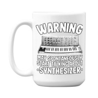 Funny Warning May Talk About Synthesizer Analog 15 Oz Coffee Mug | Artistshot