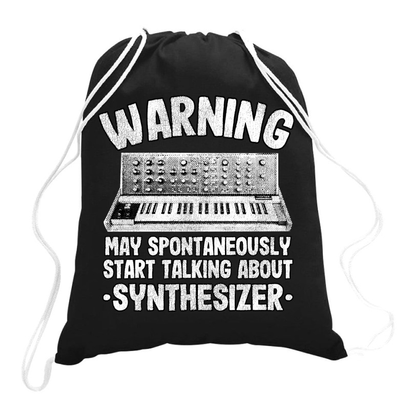 Funny Warning May Talk About Synthesizer Analog Drawstring Bags | Artistshot