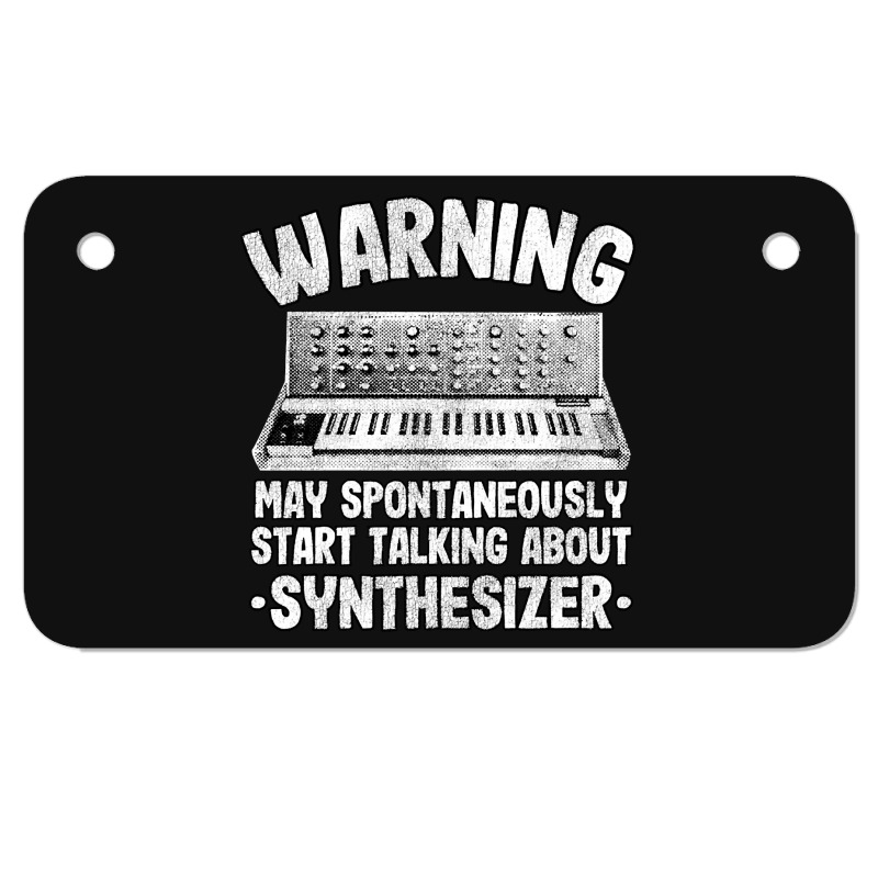 Funny Warning May Talk About Synthesizer Analog Motorcycle License Plate | Artistshot