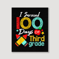 Colors Survived 100th Day Of 3rd Grade 100 Days Of School T Shirt Portrait Canvas Print | Artistshot