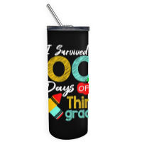 Colors Survived 100th Day Of 3rd Grade 100 Days Of School T Shirt Skinny Tumbler | Artistshot