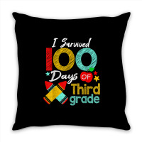 Colors Survived 100th Day Of 3rd Grade 100 Days Of School T Shirt Throw Pillow | Artistshot