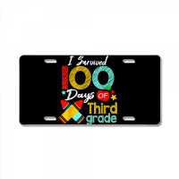 Colors Survived 100th Day Of 3rd Grade 100 Days Of School T Shirt License Plate | Artistshot