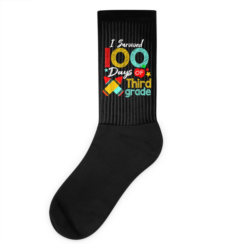 Colors Survived 100th Day Of 3rd Grade 100 Days Of School T Shirt Socks | Artistshot