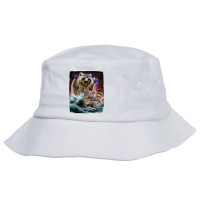 Monster Raccoon As Kraken Attack A War Ship At High Seas Bucket Hat | Artistshot