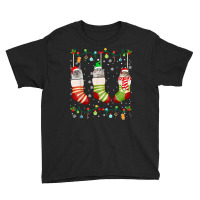 Cute Xmas Cat Pajama Siberian Christmas Socks T Shirt Youth Tee | Artistshot