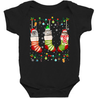 Cute Xmas Cat Pajama Siberian Christmas Socks T Shirt Baby Bodysuit | Artistshot