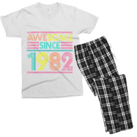 Awesome Since 1982 40th Birthday Gifts 40 Years Old Men's T-shirt Pajama Set | Artistshot