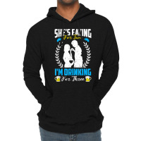 First Time Dad  She's Eating For Two I'm Drinking For Three T Shirt Lightweight Hoodie | Artistshot