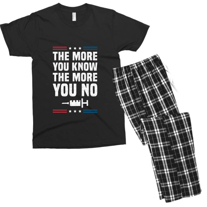 The More You Know The More You No Anti Vaccine Mandates Long Sleeve Men's T-shirt Pajama Set by JesusManuelArredondo | Artistshot