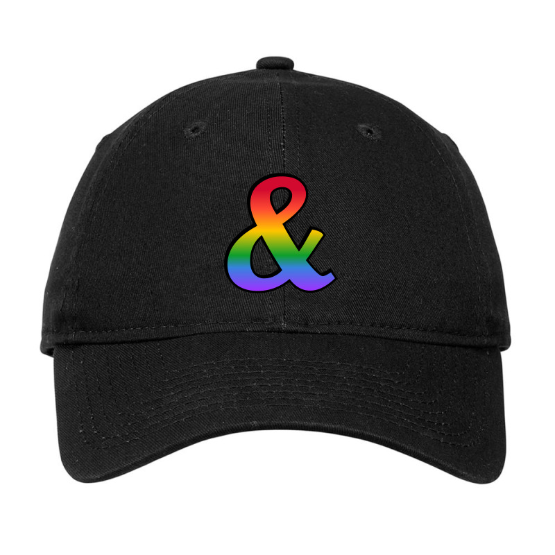 You And I Romantic Rainbow Ampersand Symbol For Queer Gay Lesbian Vale Adjustable Cap by laurynvanhoose | Artistshot