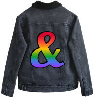 You And I Romantic Rainbow Ampersand Symbol For Queer Gay Lesbian Vale Unisex Sherpa-lined Denim Jacket | Artistshot