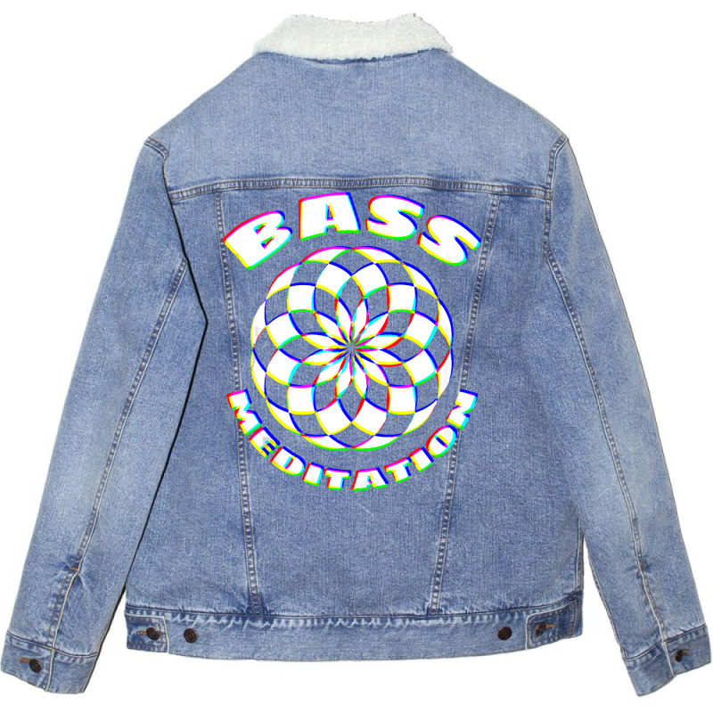 Edm Techno Bass Meditation Design Dance Rave Music Unisex Sherpa-Lined Denim Jacket by ElizabethAtist | Artistshot