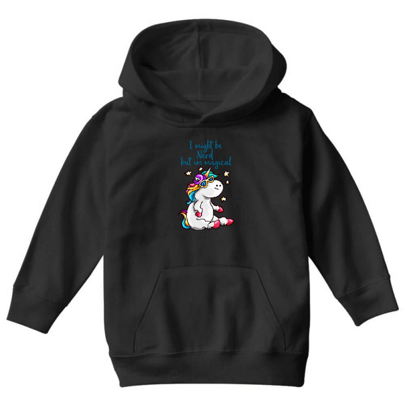 Nerd And Magical Unicorn Youth Hoodie by rastyrocl | Artistshot