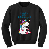 Nerd And Magical Unicorn Youth Sweatshirt | Artistshot