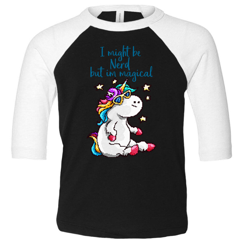 Nerd And Magical Unicorn Toddler 3/4 Sleeve Tee by rastyrocl | Artistshot