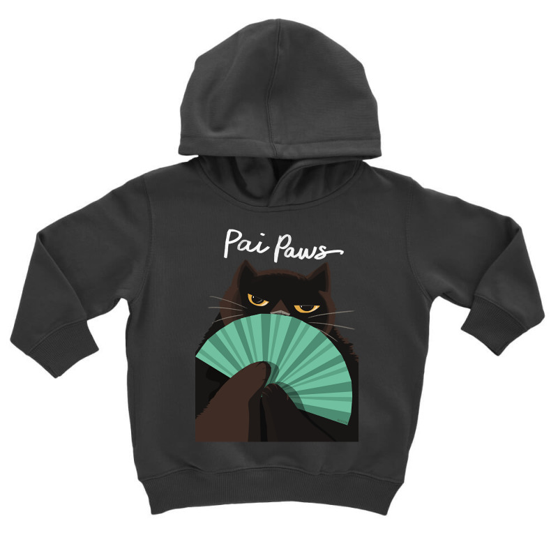 Pai Paws Black Cat Toddler Hoodie by macklinsampson | Artistshot