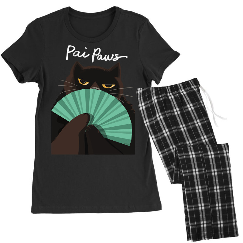 Pai Paws Black Cat Women's Pajamas Set by macklinsampson | Artistshot