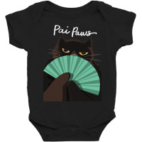 Pai Paws Black Cat Baby Bodysuit | Artistshot