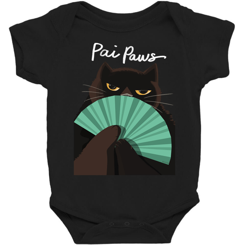 Pai Paws Black Cat Baby Bodysuit by macklinsampson | Artistshot