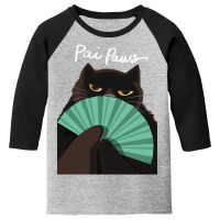 Pai Paws Black Cat Youth 3/4 Sleeve | Artistshot