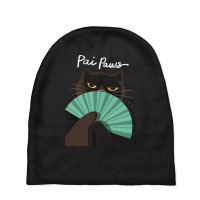 Pai Paws Black Cat Baby Beanies | Artistshot