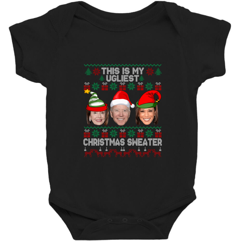 This Is My Ugliest Christmas Sweater Funny Joe Biden Kamala Long Sleev Baby Bodysuit | Artistshot