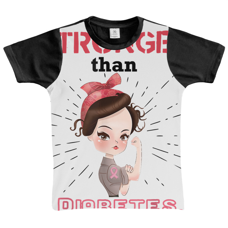 Diabetic Type 1 2 Awareness I'm Stronger Than Diabetes Gift T Shirt Graphic Youth T-shirt by paisleafuscaldo | Artistshot