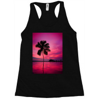 Palm Tree At A Sunset Racerback Tank | Artistshot