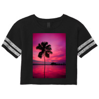 Palm Tree At A Sunset Scorecard Crop Tee | Artistshot