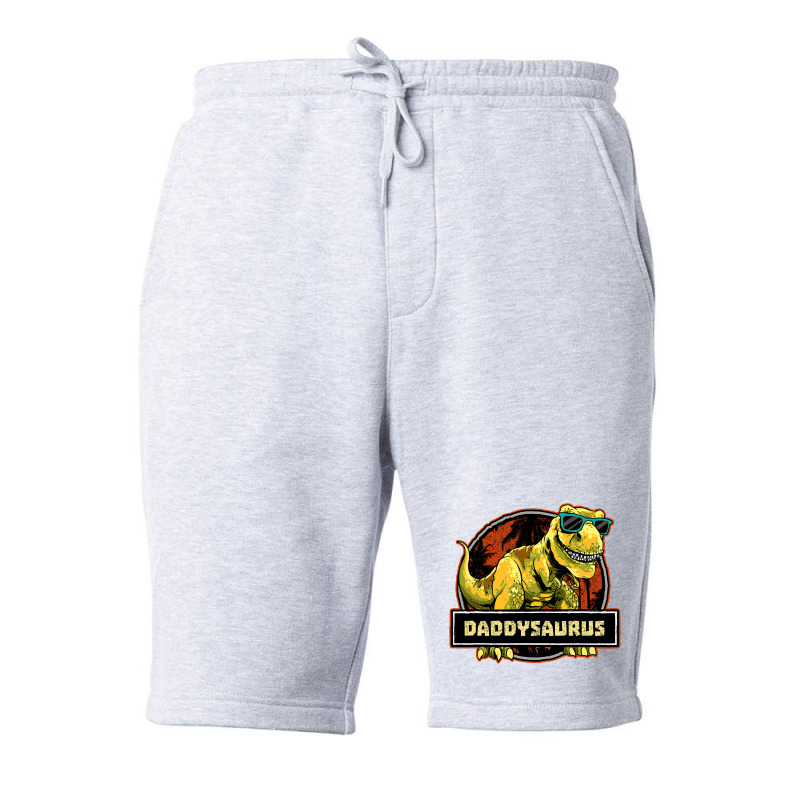 Daddysaurus Fathers Day T Rex Dinosaur Daddy Saurus Men Fleece Short | Artistshot