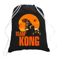 Team Kong Taking Over The City And Helicopters Sunset Drawstring Bags | Artistshot