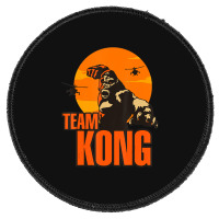 Team Kong Taking Over The City And Helicopters Sunset Round Patch | Artistshot